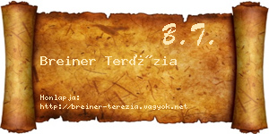 Breiner Terézia névjegykártya
